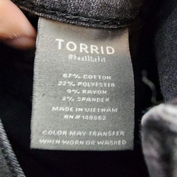 Torrid Jeans Womens 14 Black Stretch High Rise Jegging Legging *Read* - Picture 11 of 13